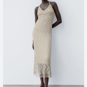 ZARA metallic knit maxi dress (small)